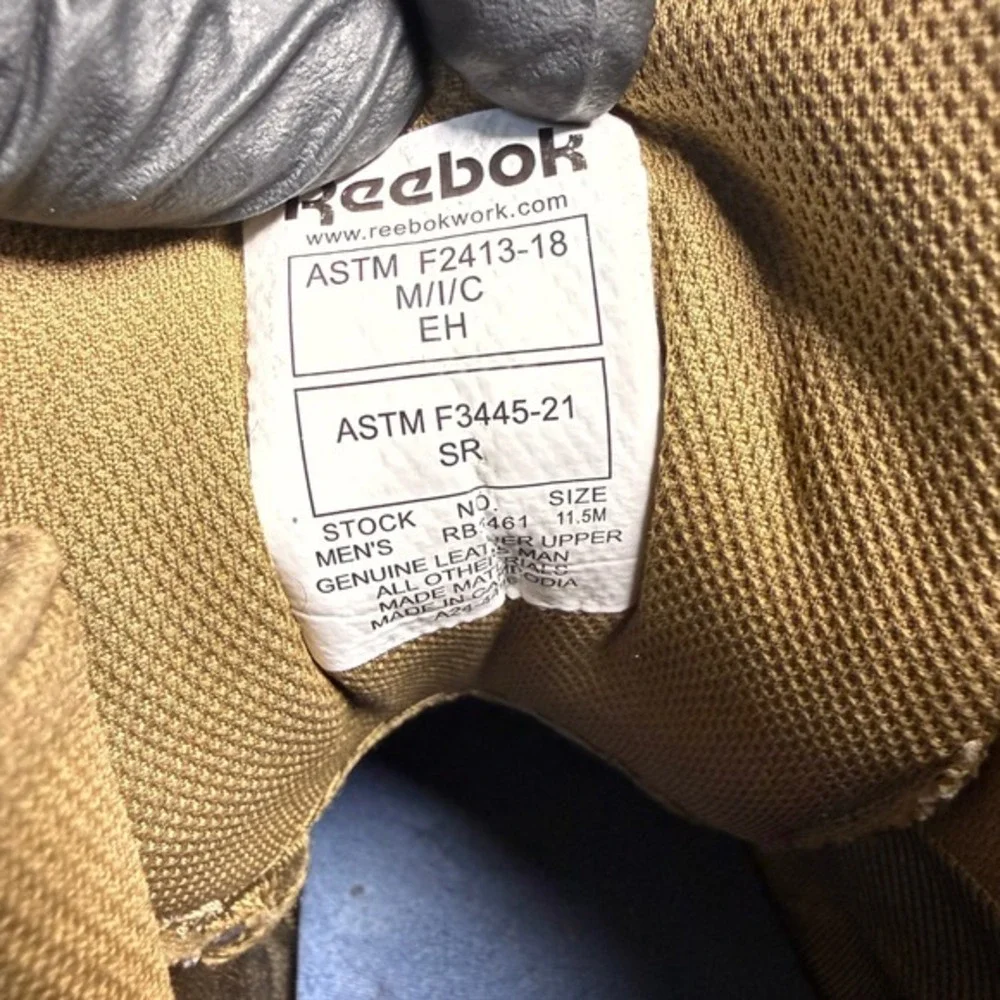 Reebok‎ Sublite Cushion RB4461 Coyote Suede Waterproof Tactical Boots Mens 11.5